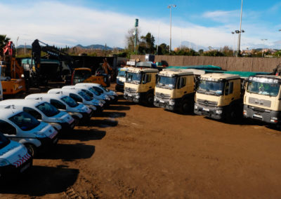 Camions preparatas per sortir